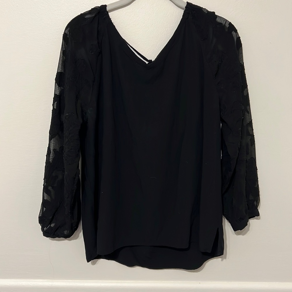 Loft sheer long sleeve dress shirt